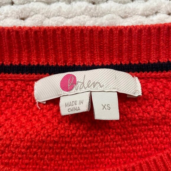 Boden Women's Orange Cotton Sweater with Gold Shoulder Accents - Size XS - Picture 4 of 5